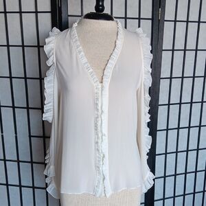 Alice+Olivia Silk Ruffled Blouse. Size M.
